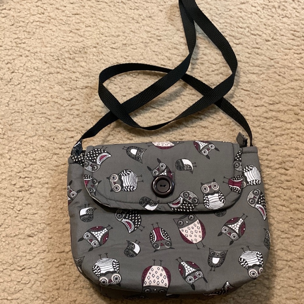 Handmade small owl crossbody bag